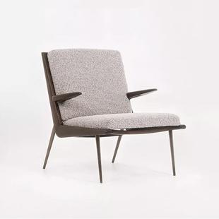 诧寂轻奢艺术设计客厅胡桃木实木椅子阳台卧室休闲单人扶手沙发椅