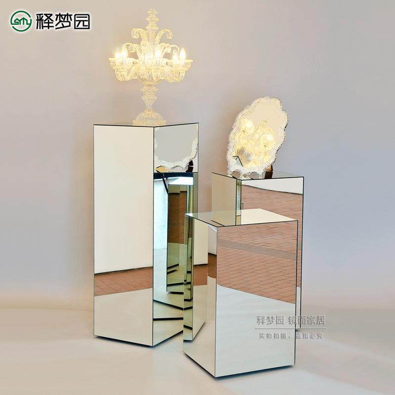 释梦园镜面家具展示架陈列架花架花盆桌灯桌花盆架新古典F0900
