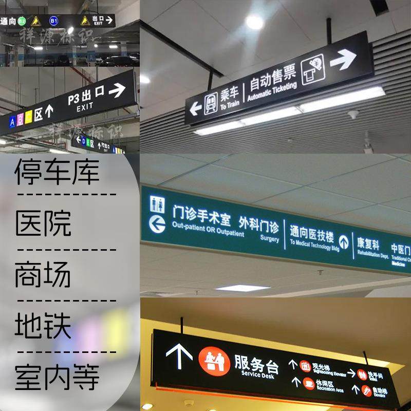 LED吊牌灯箱地下停车场车库镂空悬挂指示牌导视牌双面