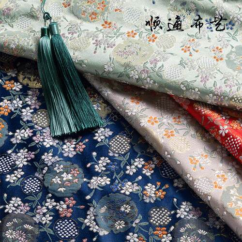织锦缎布料国风面料包装面料儿童服钢笔套DIY口金包旗袍复古风提