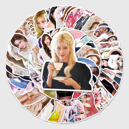 50张Twice涂鸦个性韩国明星跨境女团DIY笔记本电脑行李箱贴纸防水