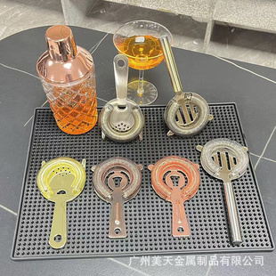 霍桑过滤器调酒滤冰器鸡尾酒挡冰器弹簧可拆卸隔冰隔渣过滤器批发