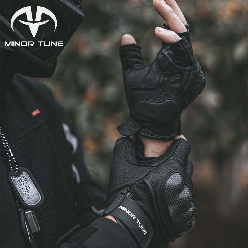 小调子 MINOR TUNE复古骑行手套摩托车手套夏季半指机车防摔羊皮