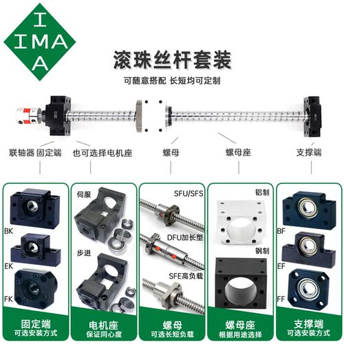 研磨滚珠丝杆高精度大导程丝杠正反牙螺母套装机床专用螺杆可定制
