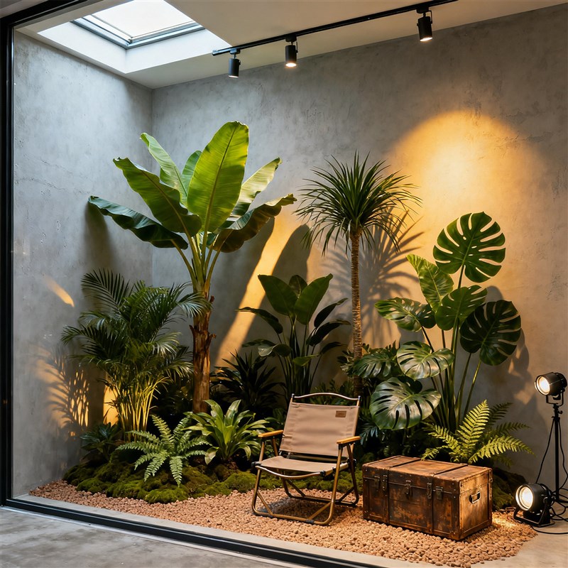 彷真绿色植物造景室内大型彷生植物景观橱窗商场装饰场景落地组合