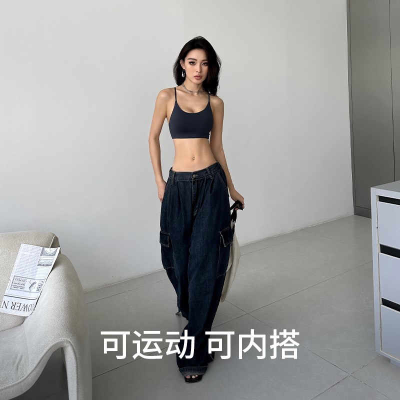 轻运动美背背心女可外露肩带内衣小胸聚拢无痕带杯垫文胸2025夏季