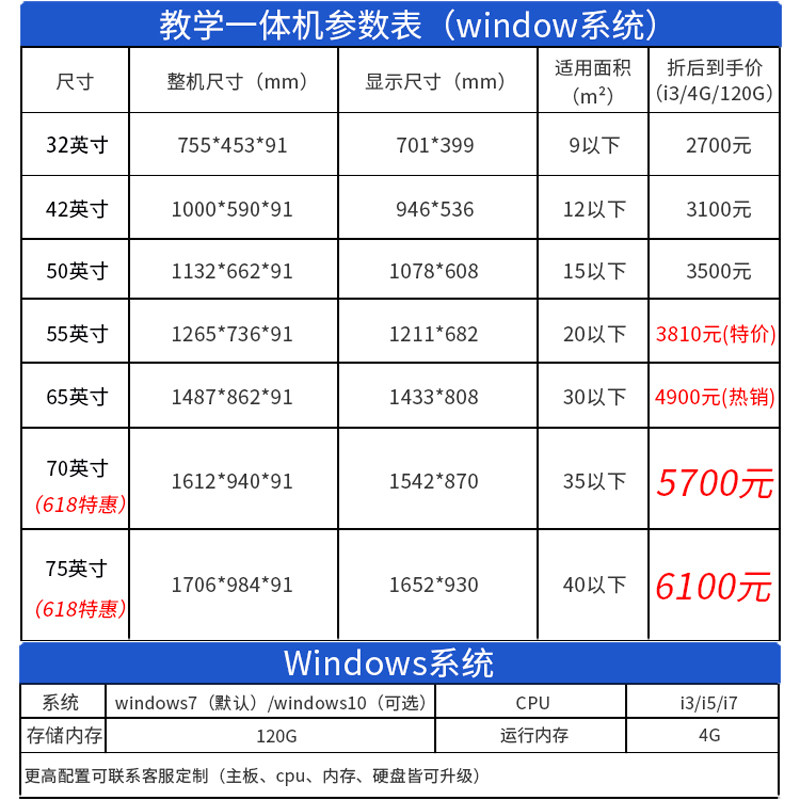 43/50/55/60/65寸电子白板教学一体机触摸屏幼儿园多媒体壁挂会议