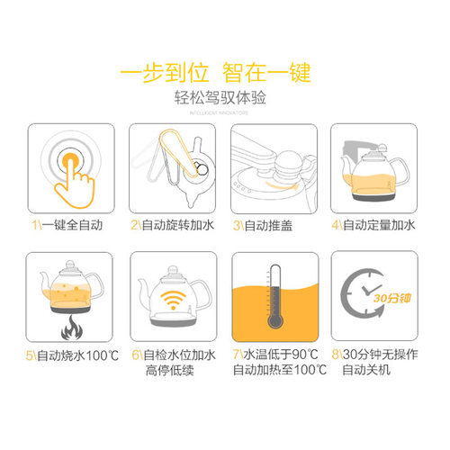 Seko/新功 F99智能全自动上水电热水壶玻璃烧水壶泡茶专用泡茶炉F