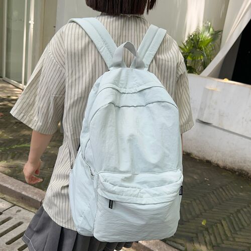 韩国ins水洗帆布书包女大学生韩版旅行背包森系百搭高中双肩包女
