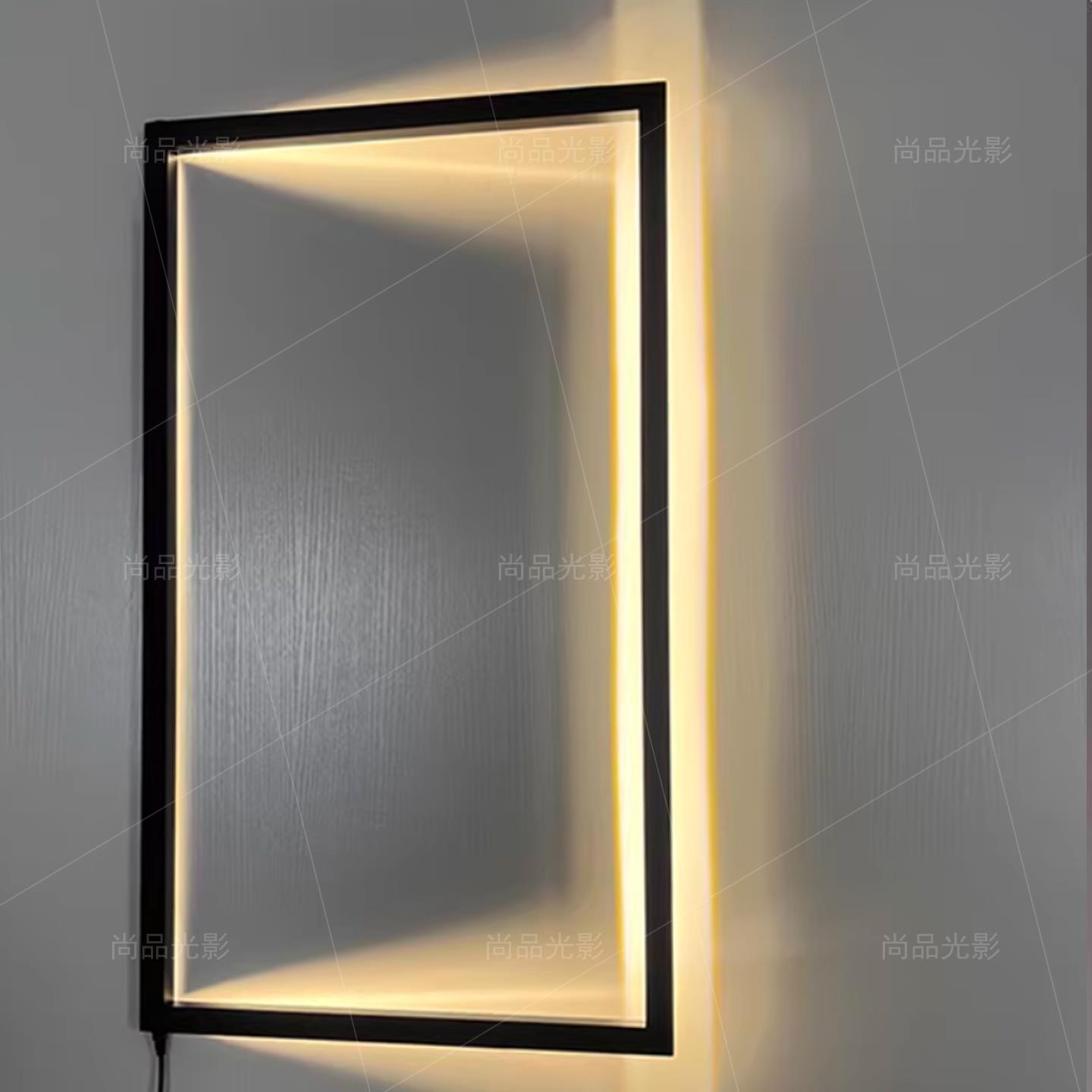 设计师壁灯假窗户壁灯创意光影艺术氛围卧室免布线扩展空间照明灯