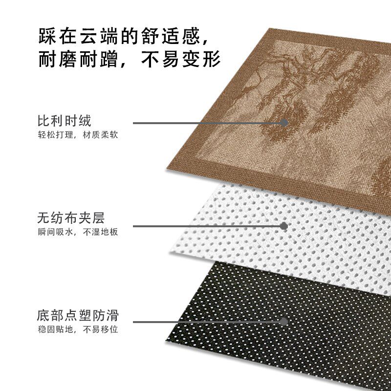 书房转椅地毯简约拱形防滑耐磨地板保护垫子办公电脑椅卧室地垫