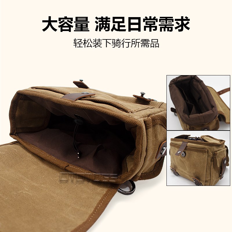 复古喷溅防水机车摩托车边包侧边包挂包黑色通用幼兽包骑行尾包