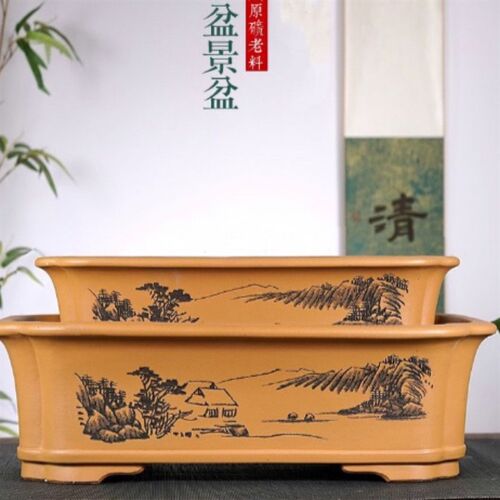 特大紫砂花盆长方形盆景盆栽盆室内阳台花卉盆假山造景老桩陶瓷盆