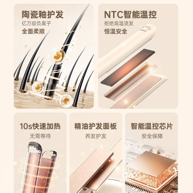 夹板直发卷发两用负离子护发直板夹学生刘海熨板直发夹宿舍可用