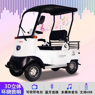 小巴士新款X2双人座单排小巧电动四轮车老年代步车残疾人载货老人