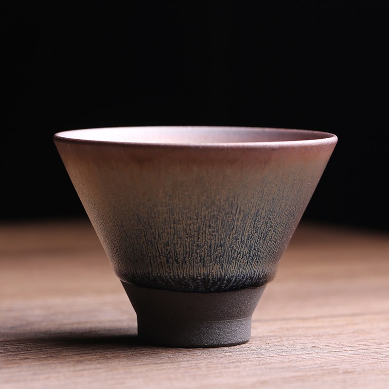 非遗大师陈国飞银毫建盏主人杯茶杯茶盏纯全手工曜变兔毫茶器茶具