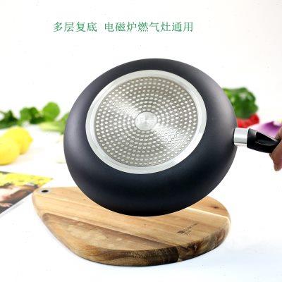 麦饭石平底锅小煎蛋锅多尺寸牛排不沾锅炒锅电磁通用锅出口加厚锅