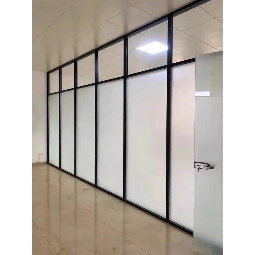 办公室玻璃隔墙装饰铝合金钢化双层百叶隔断隔音磨砂屏风高隔断