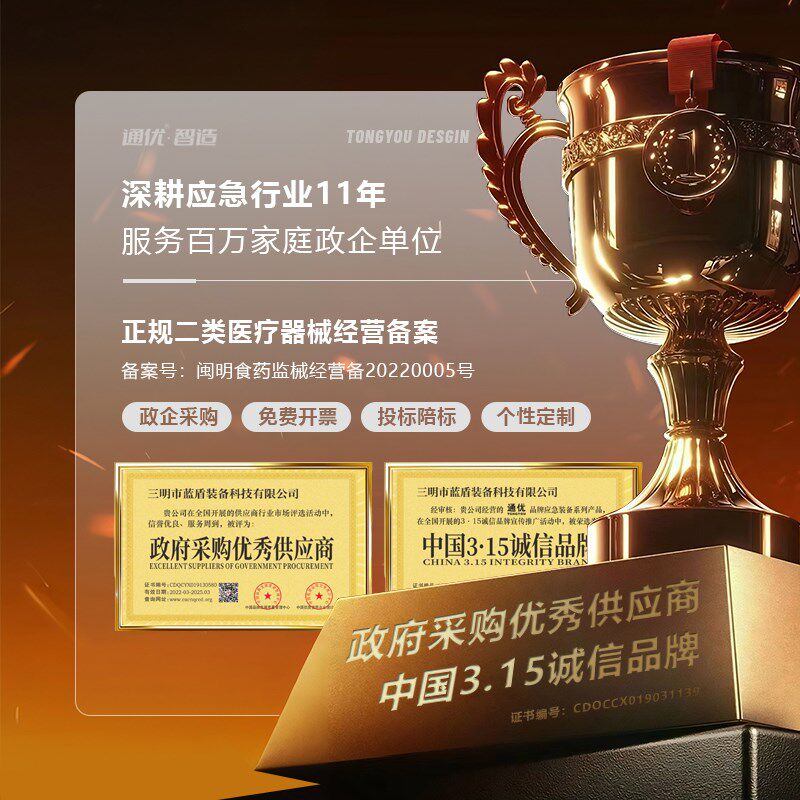 人防战略应急救援包国标版末日生存家庭应急物资储备包消防灾逃生