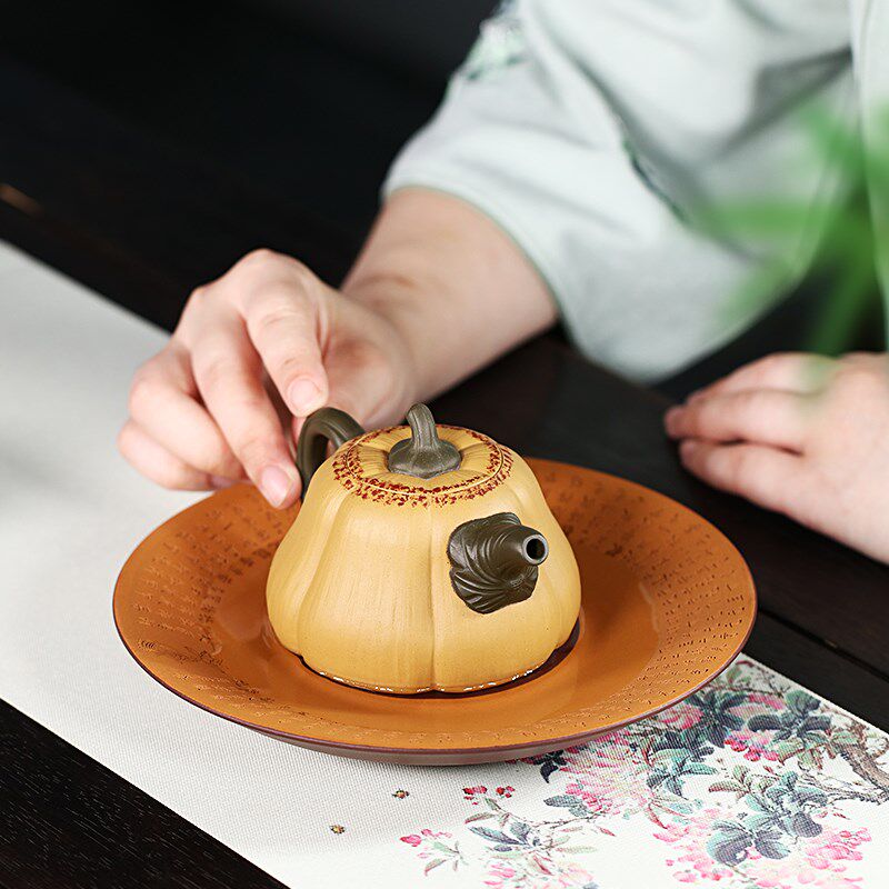大号紫砂壶承干泡台紫泥粉浆工艺心经圆形托盘单壶茶盘茶台茶座