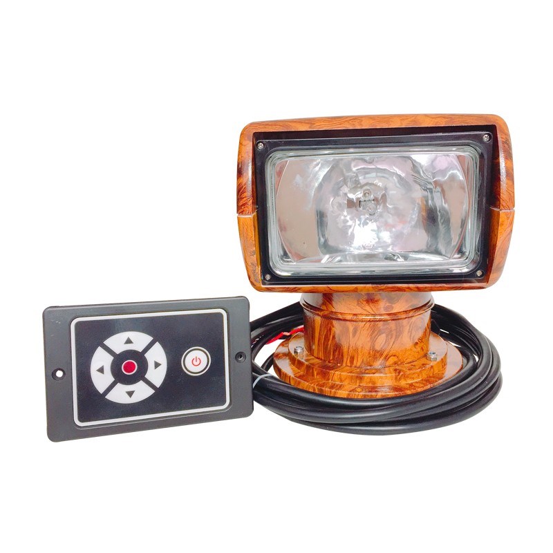 船用快艇游艇遥控探照灯12V24V卤素氙气白黄光钓鱼射灯遥控360度