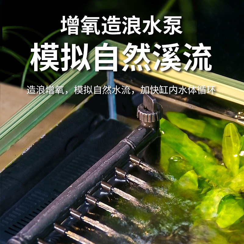 超白玻璃南美风溪流桌面造景鱼缸客厅小型鱼龟共养生态新款乌龟缸