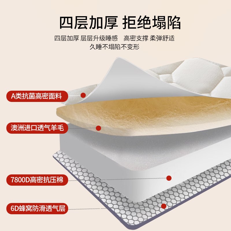 羊毛防潮床垫软垫家用卧室防滑可折叠床褥垫垫被褥子单人被褥铺底