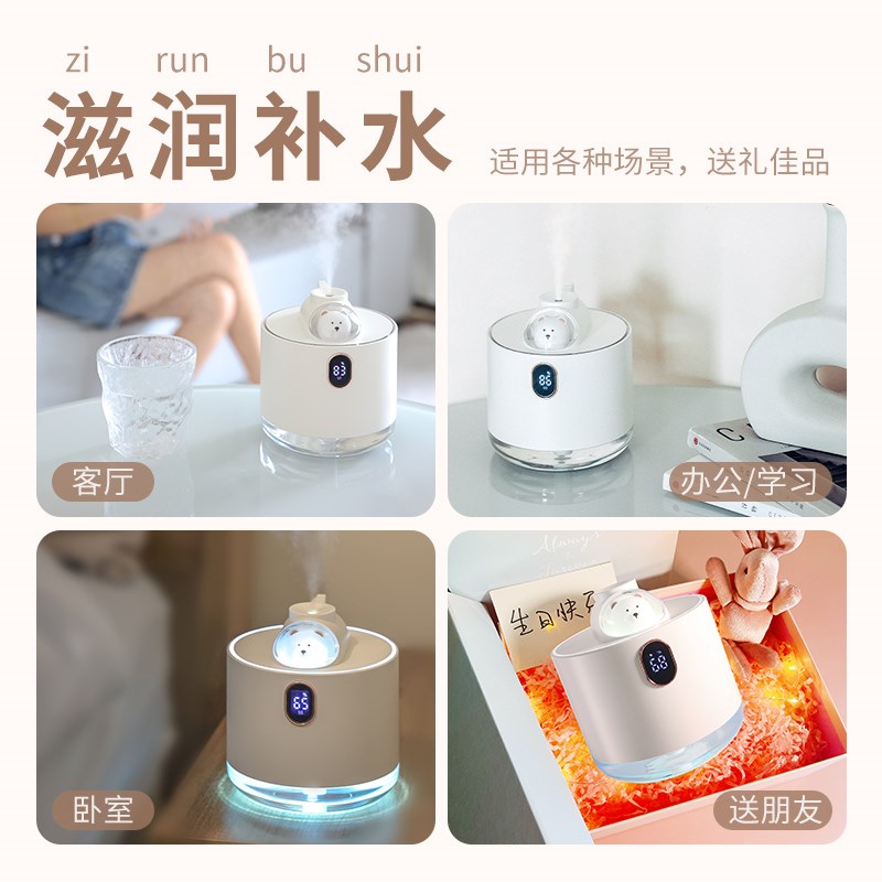 [无线不插电]加湿器小型宿舍学生办公室桌面家用静音卧室便携迷你图片