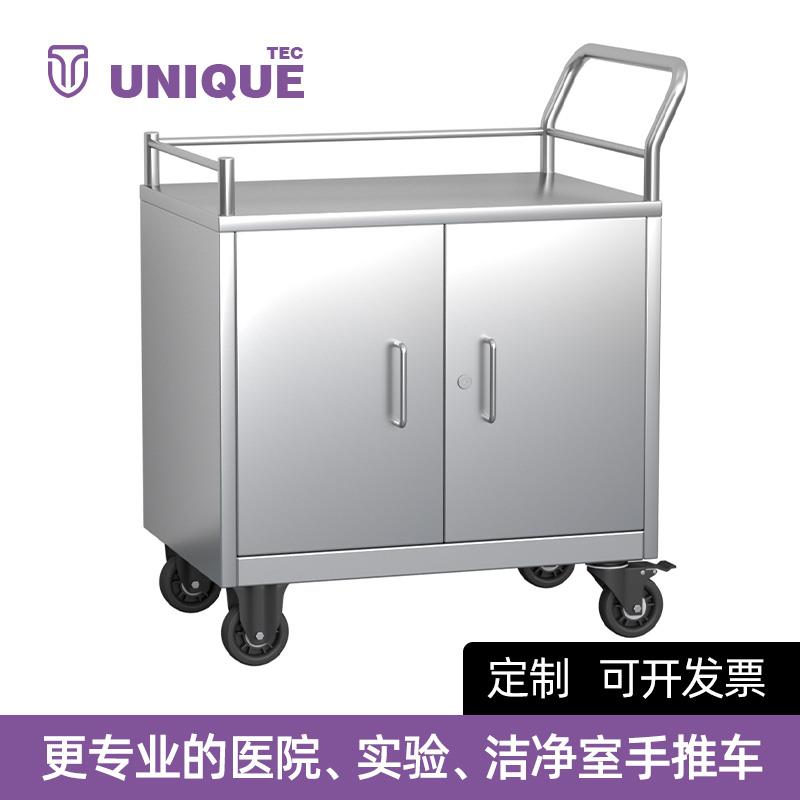不锈钢加厚推车带轮周转推车定制医疗设备静音手推车