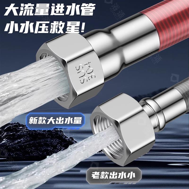 不锈钢波纹管304热水器进水管4分水管软管金属防爆冷热家用热水管