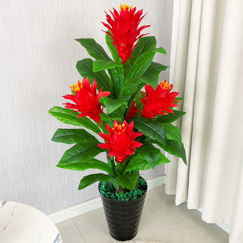 仿真绿植假盆栽摆件植物客厅仿真高档化花鸿运当头红掌艺室内落地