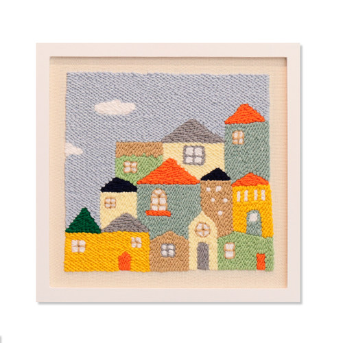 戳戳绣DIY材料包定制毛线画卧室客厅挂画暖居装饰画摆件手工礼物