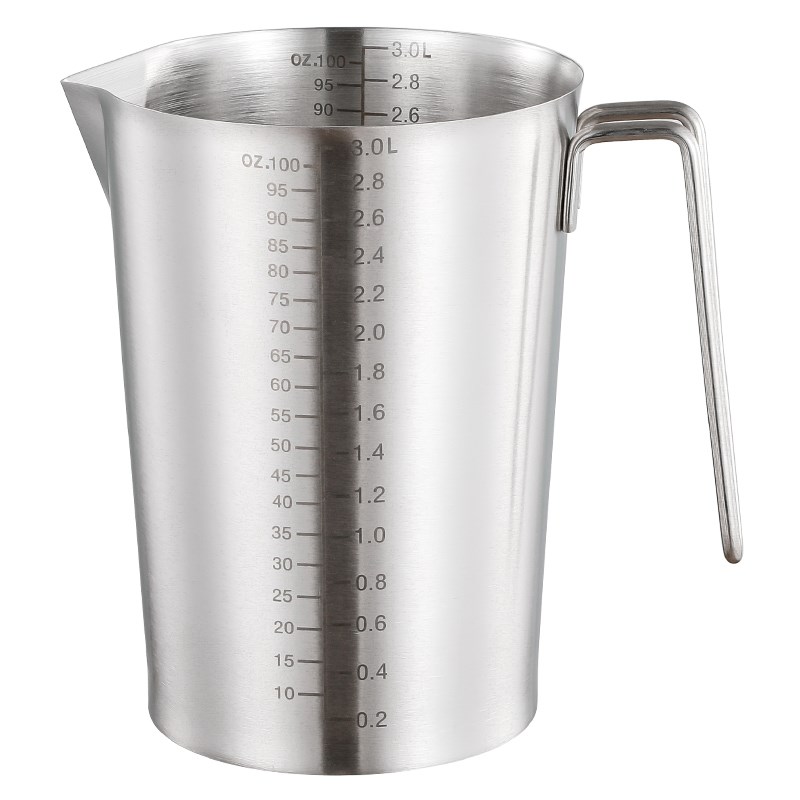 304不锈钢加厚食品级量杯带刻度厨房烘焙工具大容量3000ml5000ml