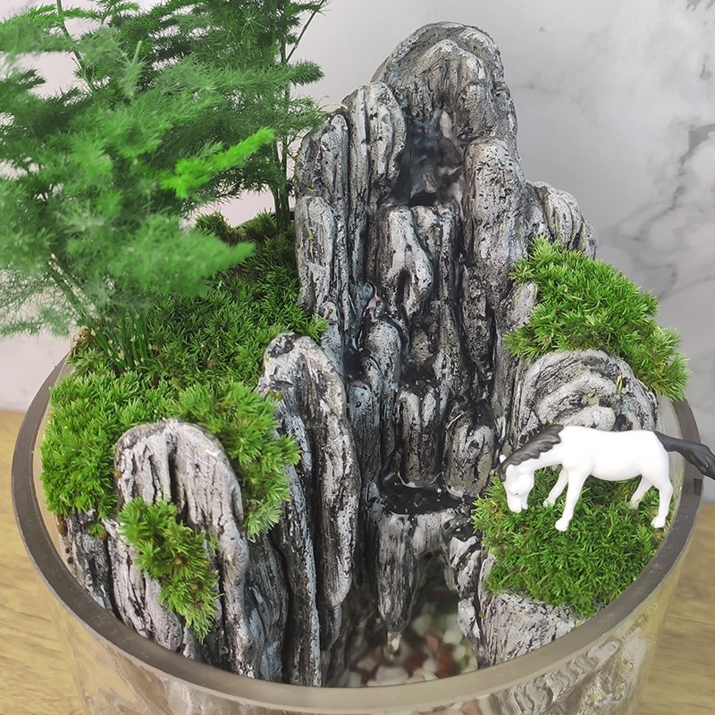 生态鱼缸造景成品流水桌面瓶微景观全套水陆缸盆景真植物小型造景