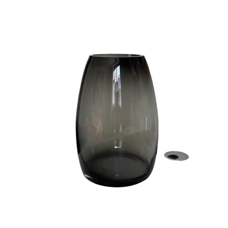 北欧风极简渐层加厚玻璃花瓶插花花樽大肚花器客厅餐桌轻奢高级感