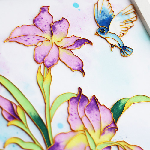 掐丝珐瑯diy入门鸢尾花毕业季手工礼物材料包文创产品饭厅装饰画