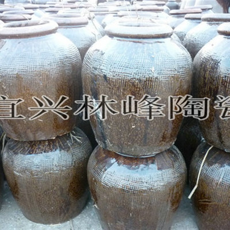 宜兴腌菜缸陶器 粗陶泡菜坛子20斤水容量 家用陶瓷罐