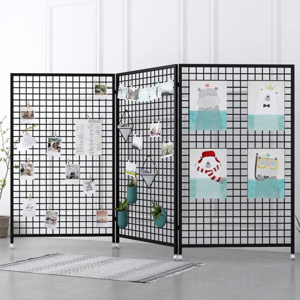 网格展示架铁艺可移动折叠隔断校园展会画展饰品店幼儿园作品网架