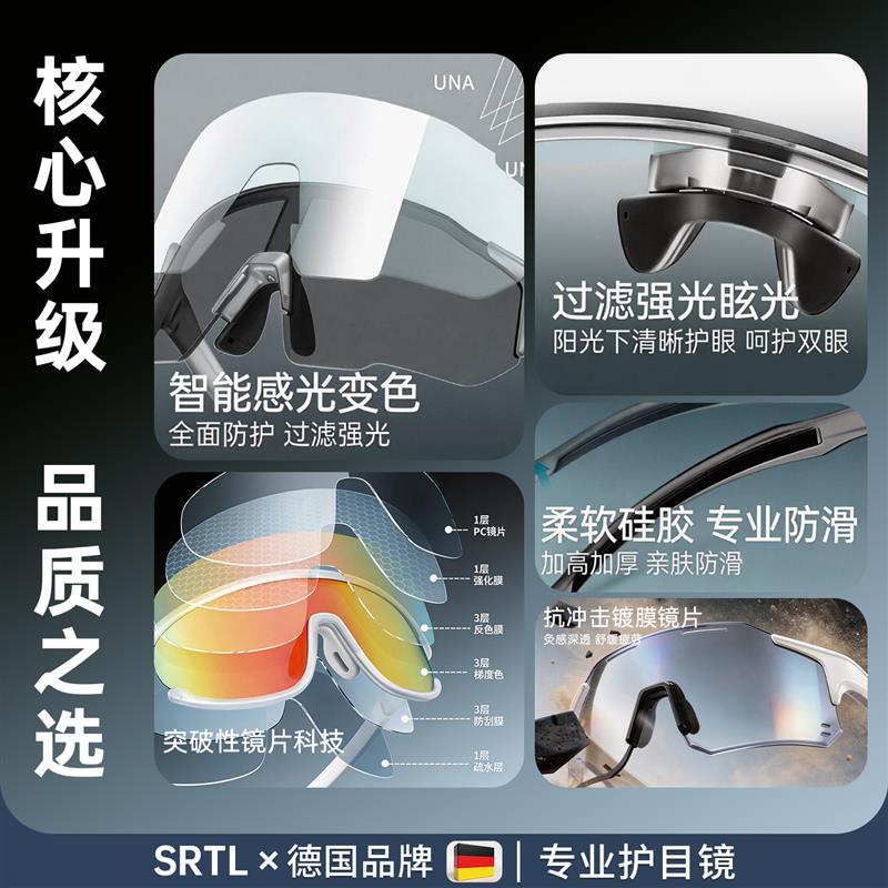骑行眼镜女骑车日夜变色护目镜防风自行车摩托车夜间骑车跑步运动