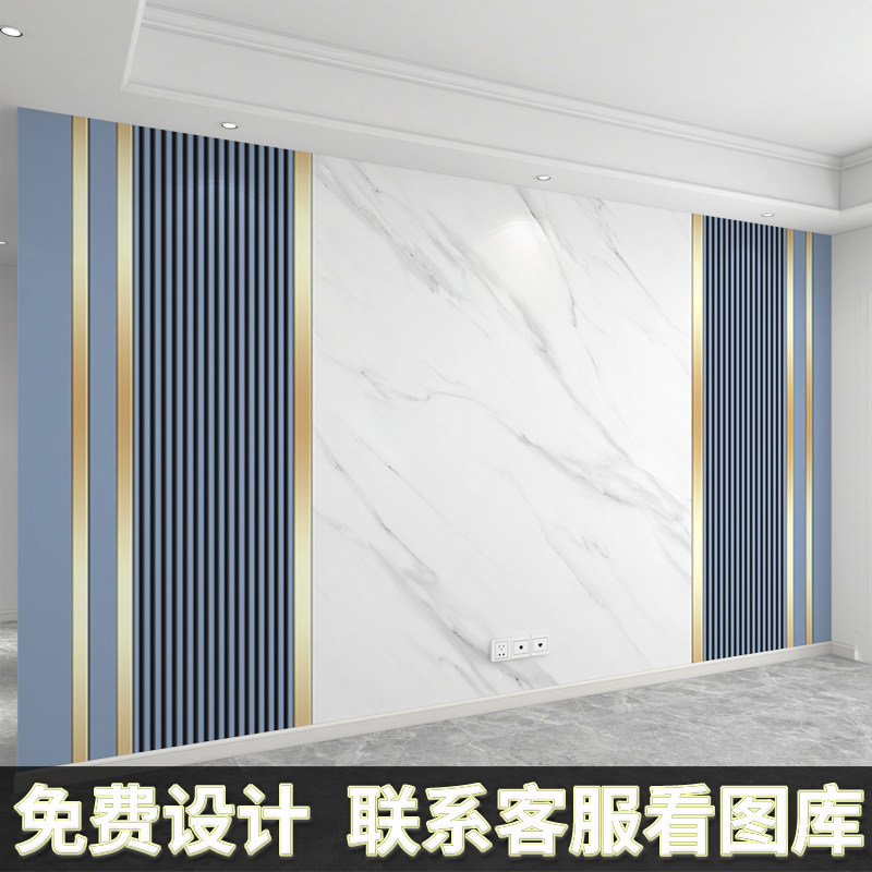 新中式电视背景墙壁纸2022年新款客厅装饰壁布大理石轻奢简约墙布
