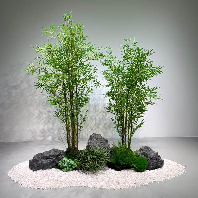 仿真竹子造景植物隔断屏风室内橱窗装饰假竹子盆景细水竹绿植景观