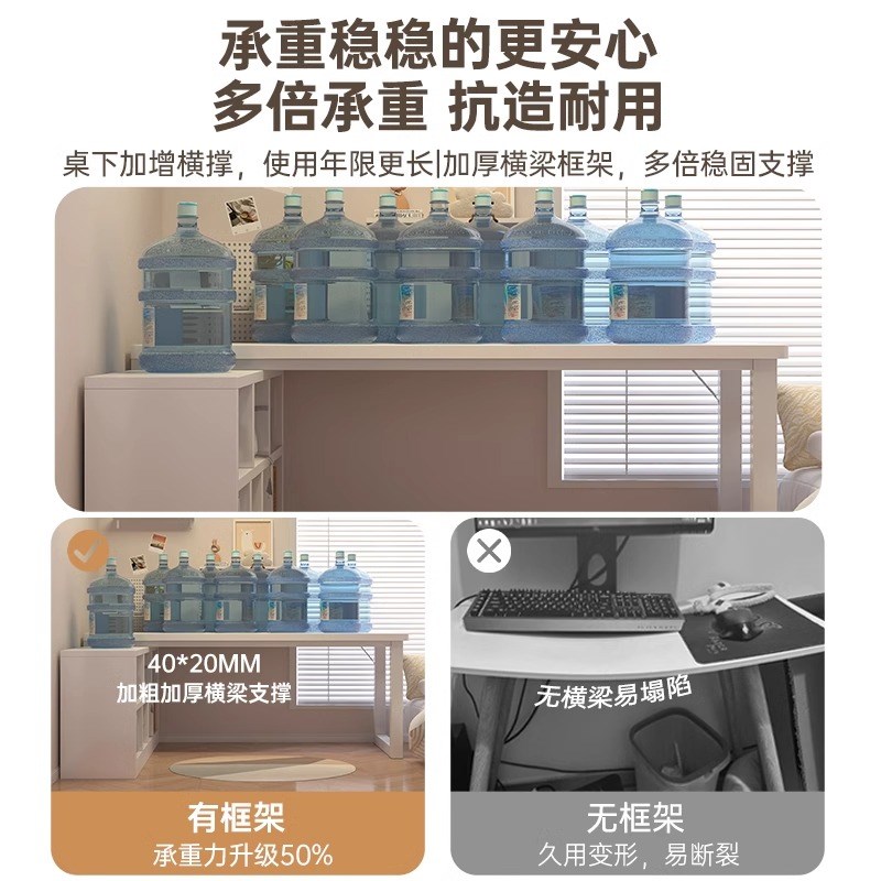 转角书桌书柜一体桌子卧室女生化妆台家用办公桌l型电脑桌书桌
