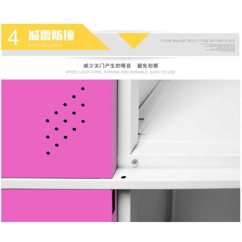 彩色员工更衣柜单门换衣柜健身房存包柜家用宿舍带锁铁皮储物柜子