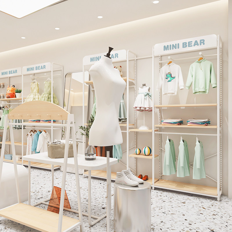 童装店落地式展示架儿童衣服专用挂衣架母婴店铁艺服装货架陈列架