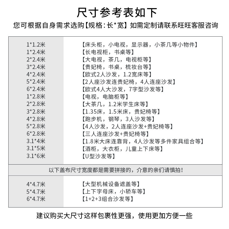 家俱防尘布沙发遮灰布床防尘罩遮盖防灰布家用挡灰布遮尘布大盖布
