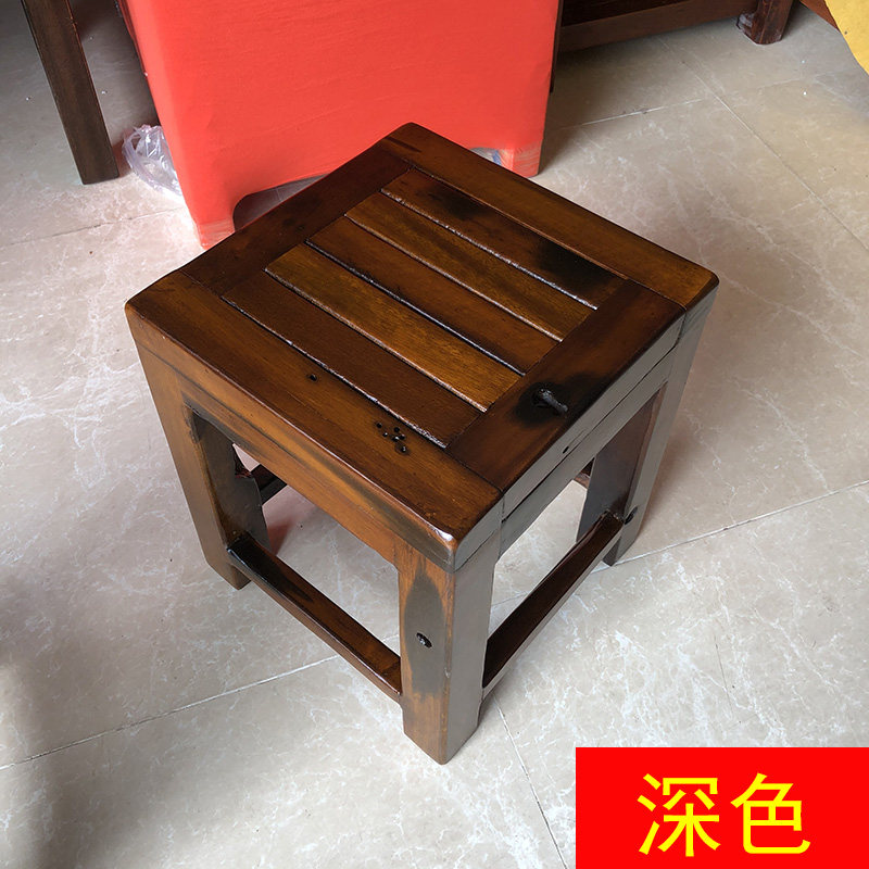 老船木方凳户外实木凳子家用换鞋凳复古茶桌小凳子现代中式