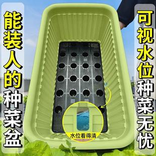 原起点阳台种菜盆自吸水家庭蔬菜种植专用箱室内长条家用塑料花盆