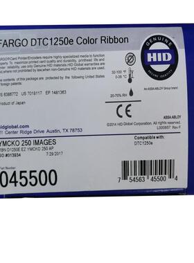 Fargo C50/ DTC1250E证卡打印机专用彩色带 045500/ 045200