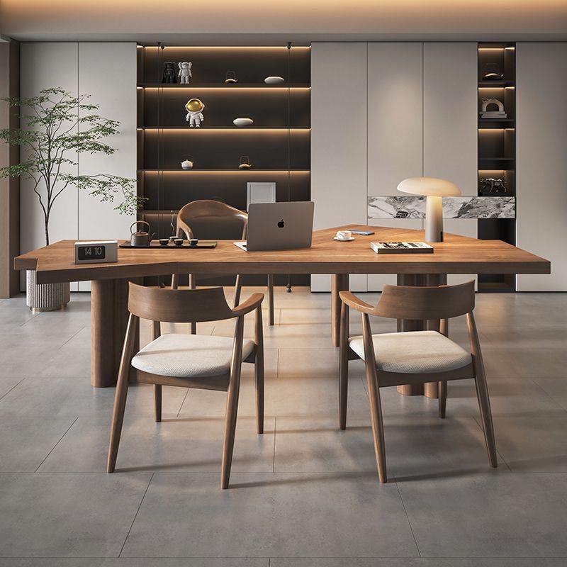 新品实木书桌现代简约客厅设计师电脑桌书房办公桌家用工作台异形