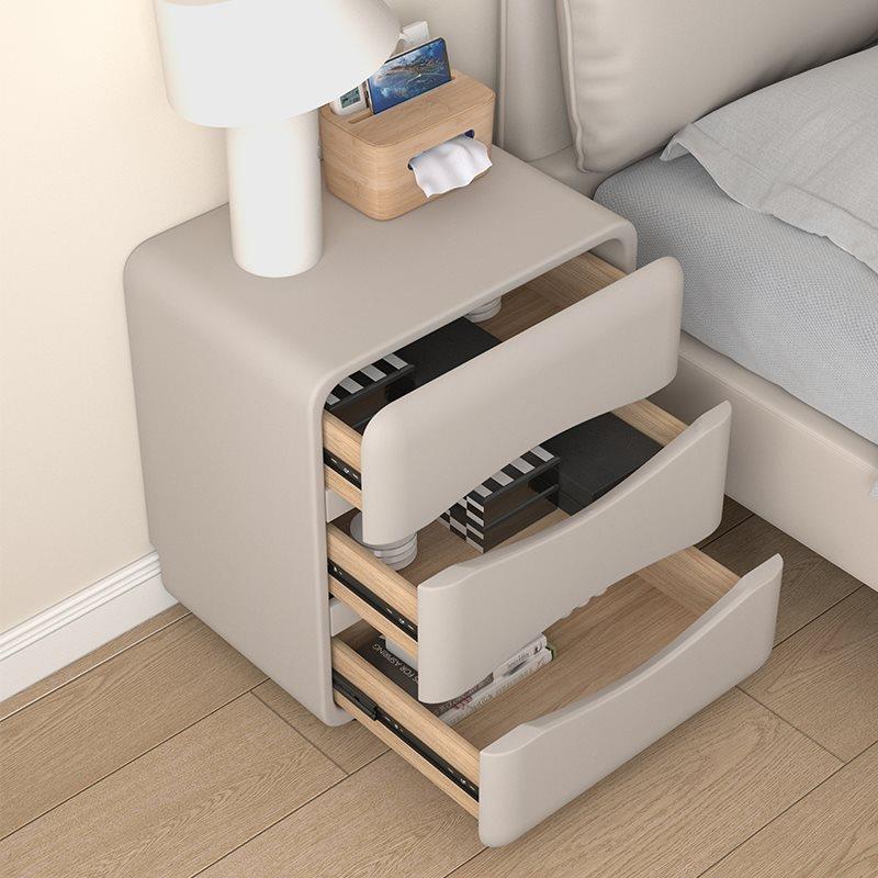 J^轻奢床头柜实木现代简约小型床头柜子家用卧室奶油风床边柜新款